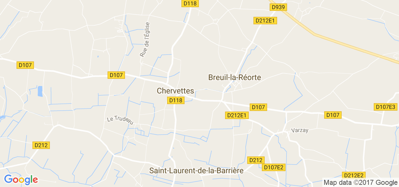 map de la ville de Chervettes