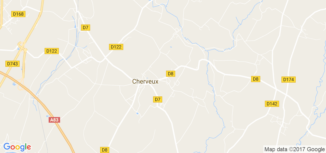 map de la ville de Cherveux