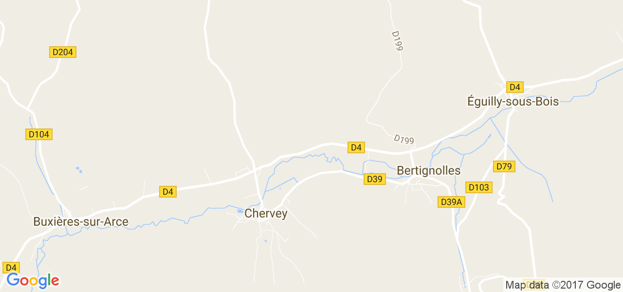 map de la ville de Chervey