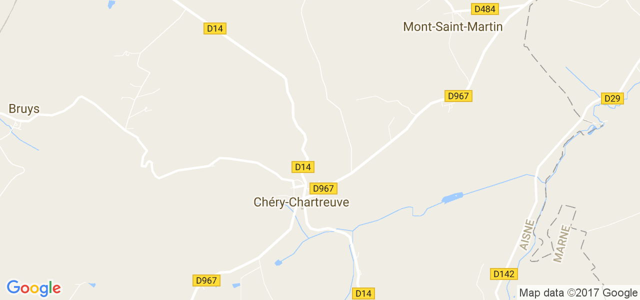 map de la ville de Chéry-Chartreuve