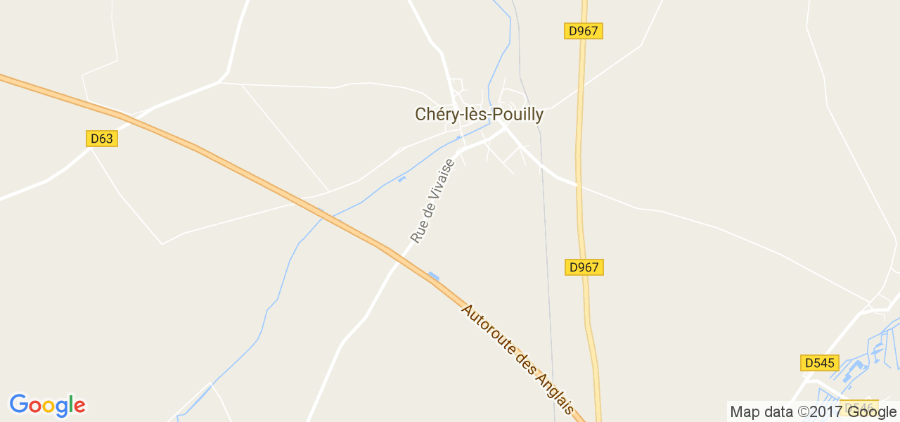 map de la ville de Chéry-lès-Pouilly