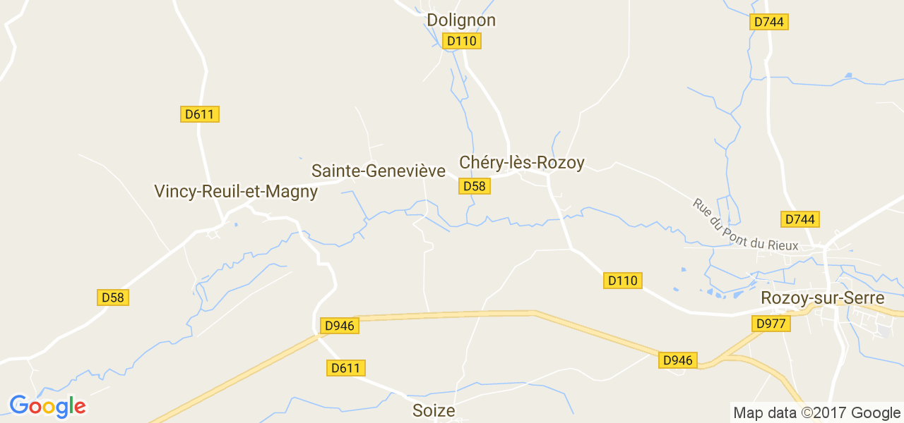 map de la ville de Chéry-lès-Rozoy