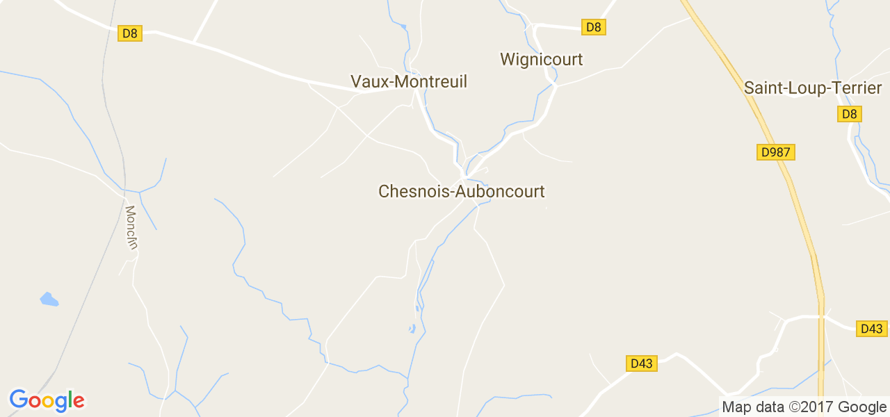 map de la ville de Chesnois-Auboncourt