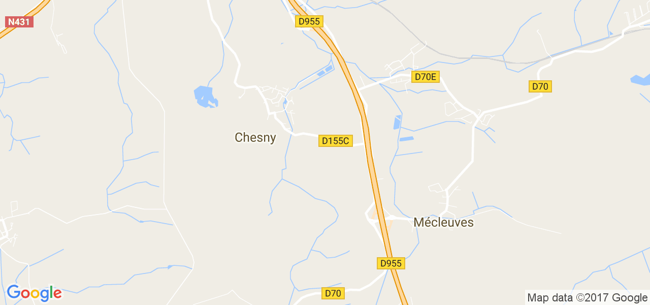 map de la ville de Chesny