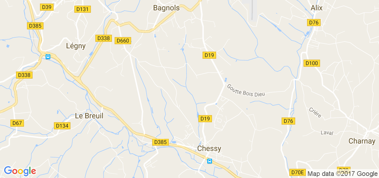 map de la ville de Chessy