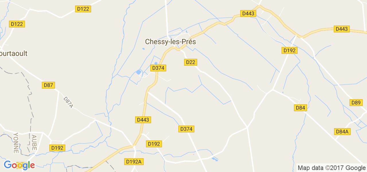 map de la ville de Chessy-les-Prés