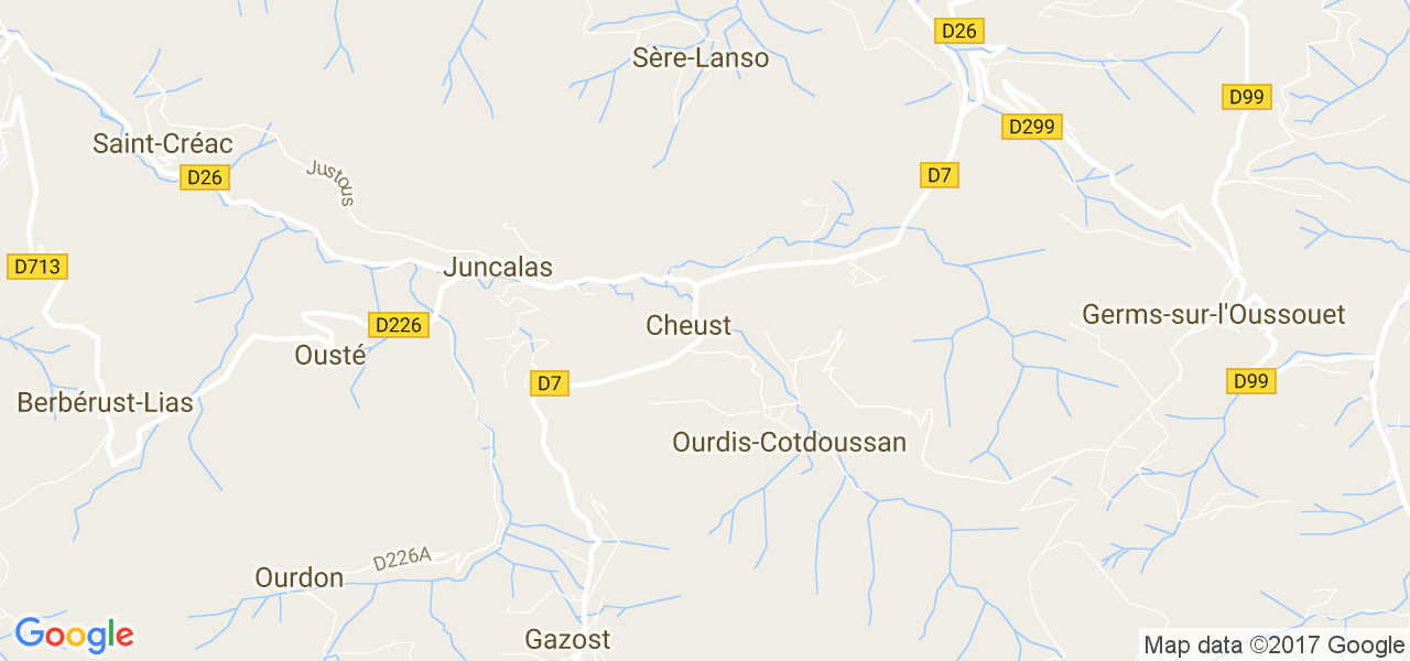 map de la ville de Cheust