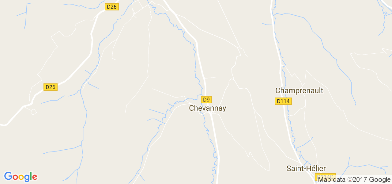 map de la ville de Chevannay