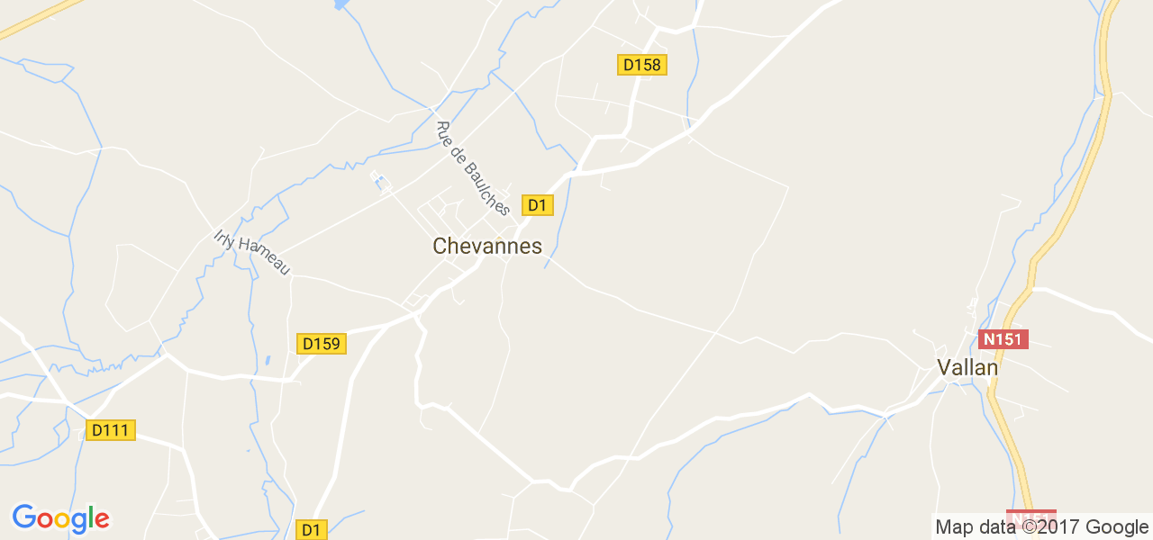 map de la ville de Chevannes