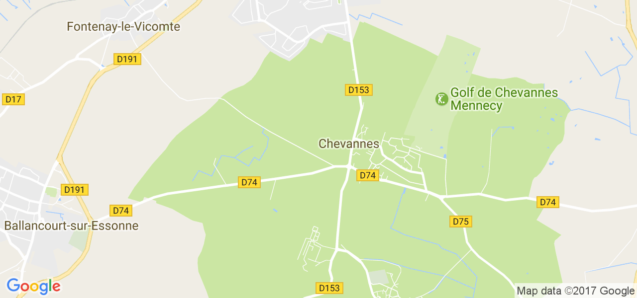 map de la ville de Chevannes
