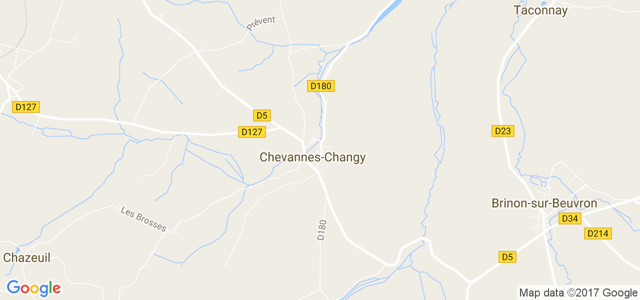 map de la ville de Chevannes-Changy