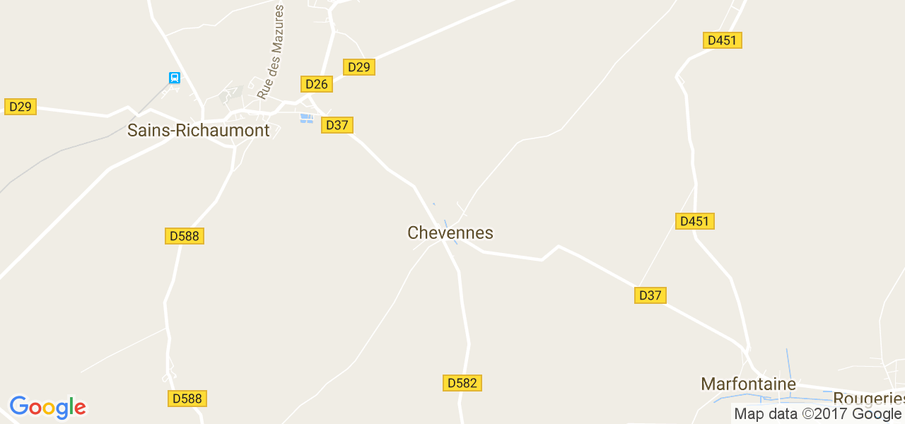 map de la ville de Chevennes