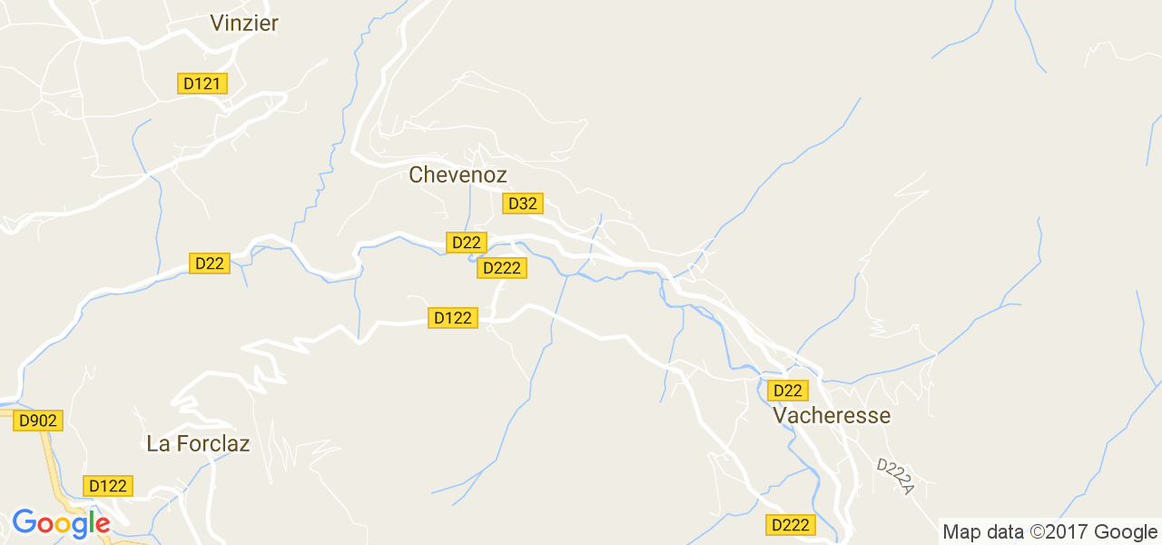 map de la ville de Chevenoz