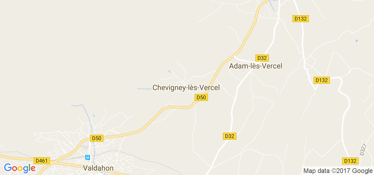 map de la ville de Chevigney-lès-Vercel