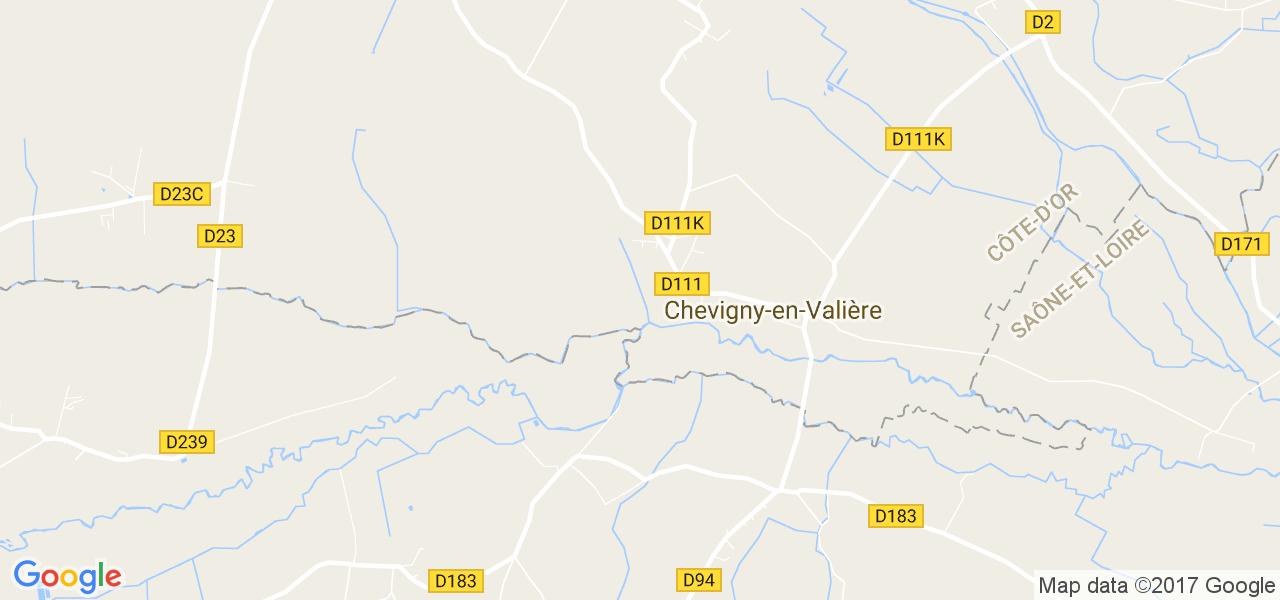 map de la ville de Chevigny-en-Valière