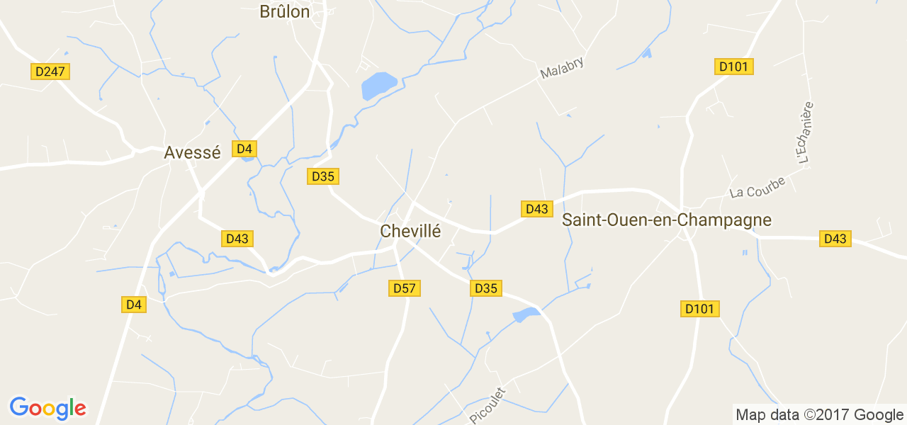 map de la ville de Chevillé