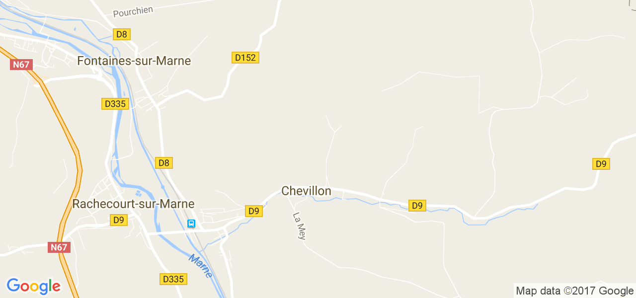 map de la ville de Chevillon