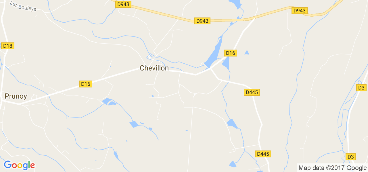 map de la ville de Chevillon