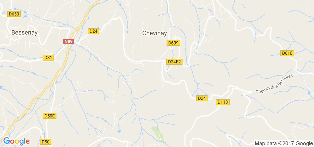 map de la ville de Chevinay