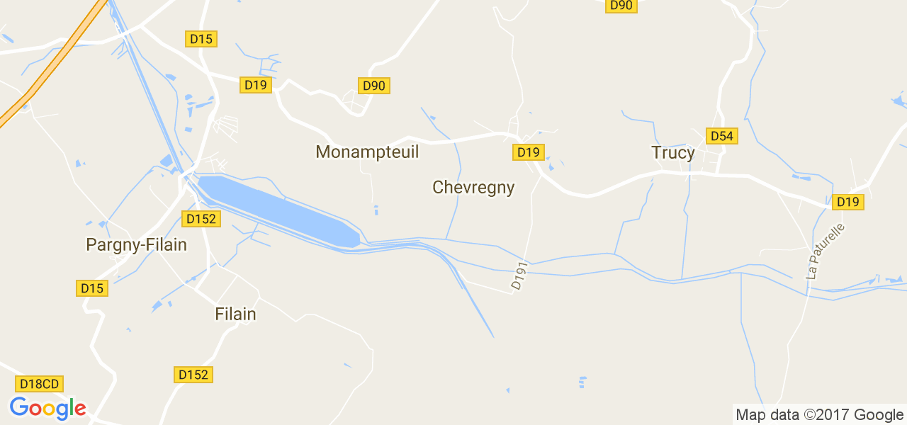 map de la ville de Chevregny