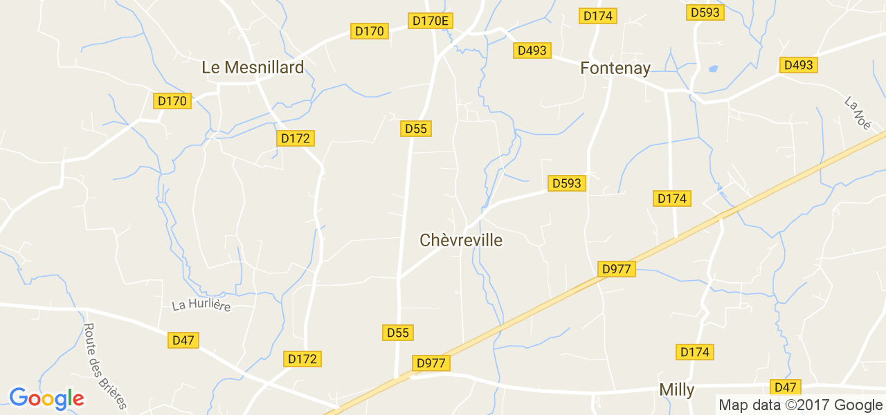 map de la ville de Chèvreville