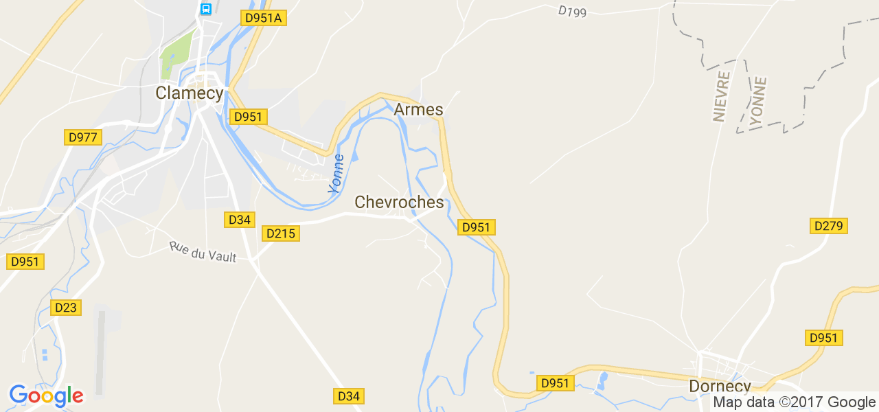 map de la ville de Chevroches