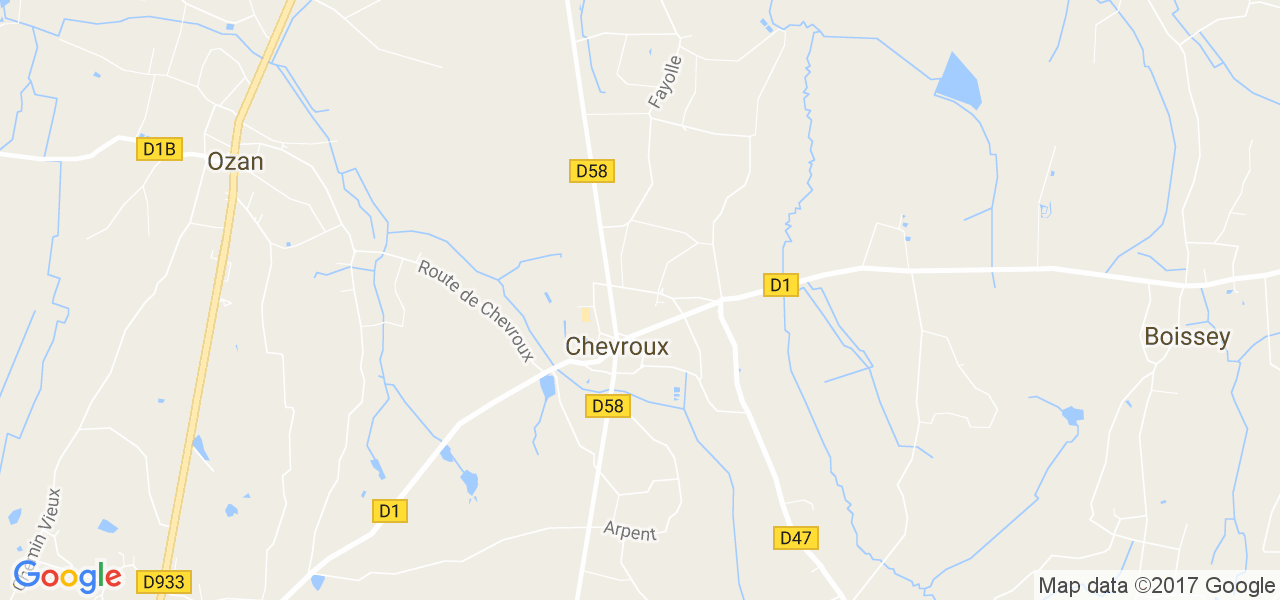 map de la ville de Chevroux