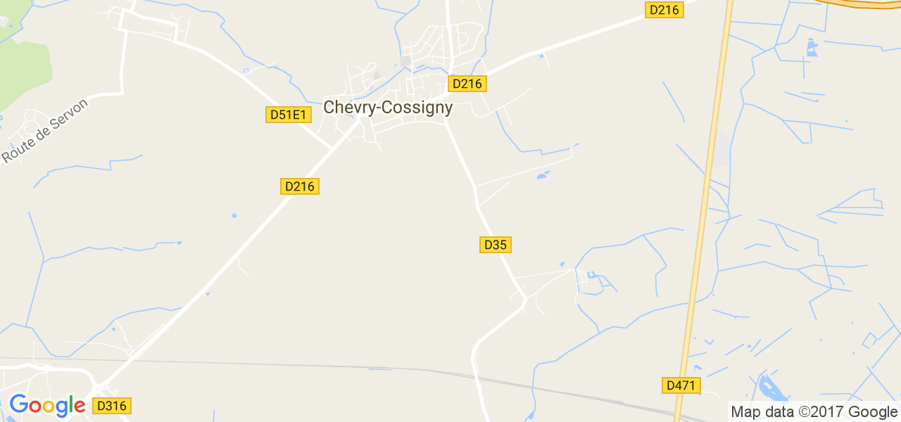 map de la ville de Chevry-Cossigny