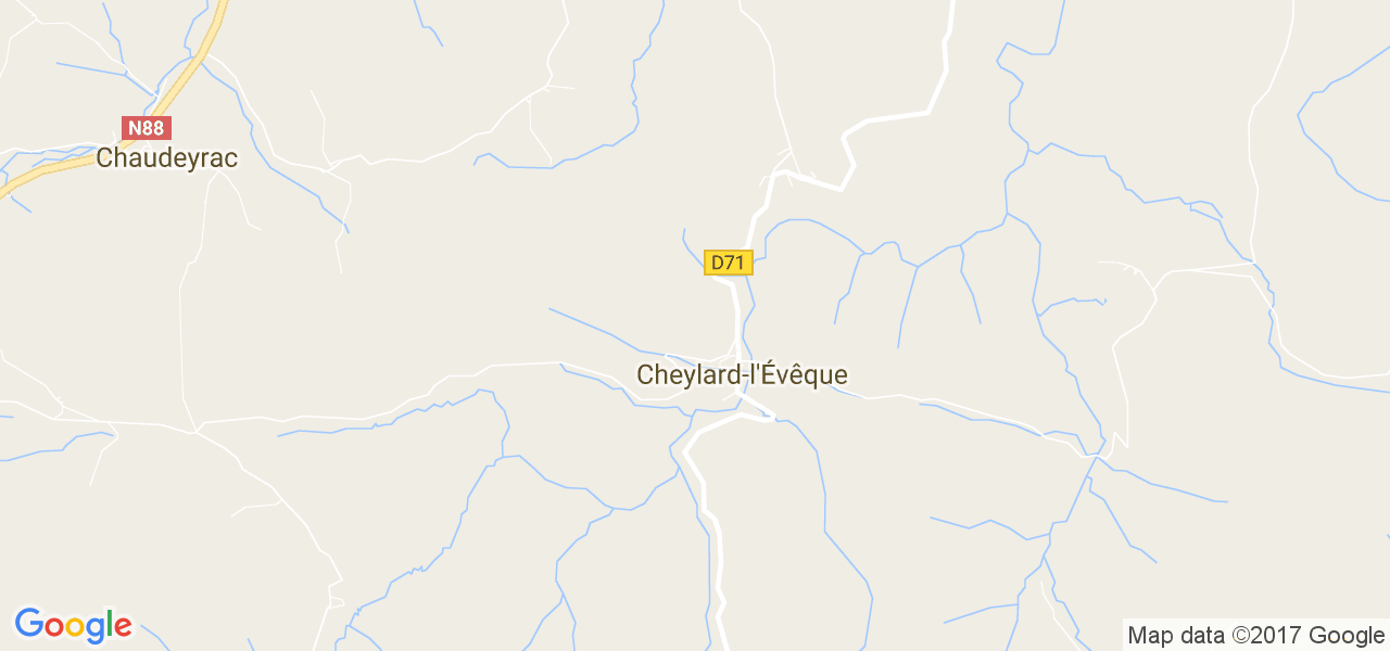 map de la ville de Cheylard-l'Évêque