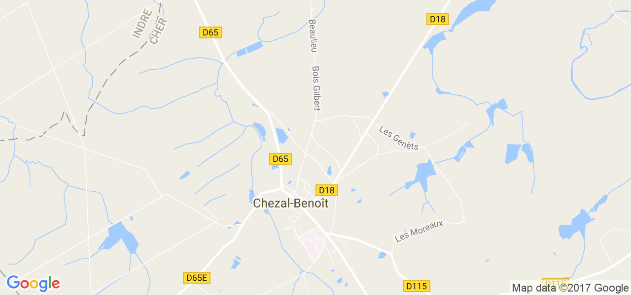 map de la ville de Chezal-Benoît