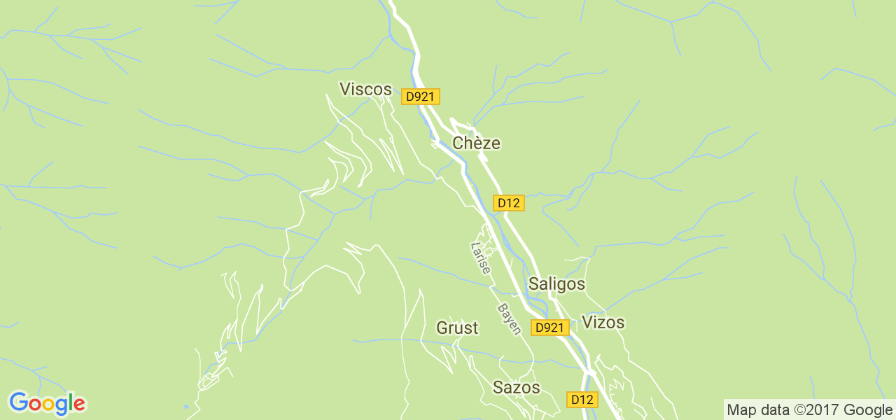 map de la ville de Chèze