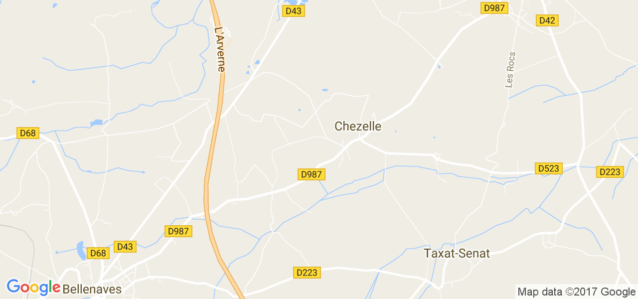 map de la ville de Chezelle