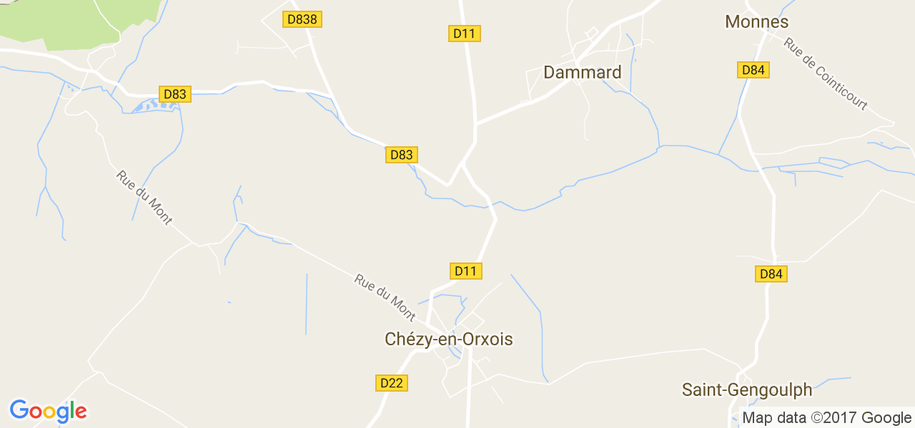 map de la ville de Chézy-en-Orxois