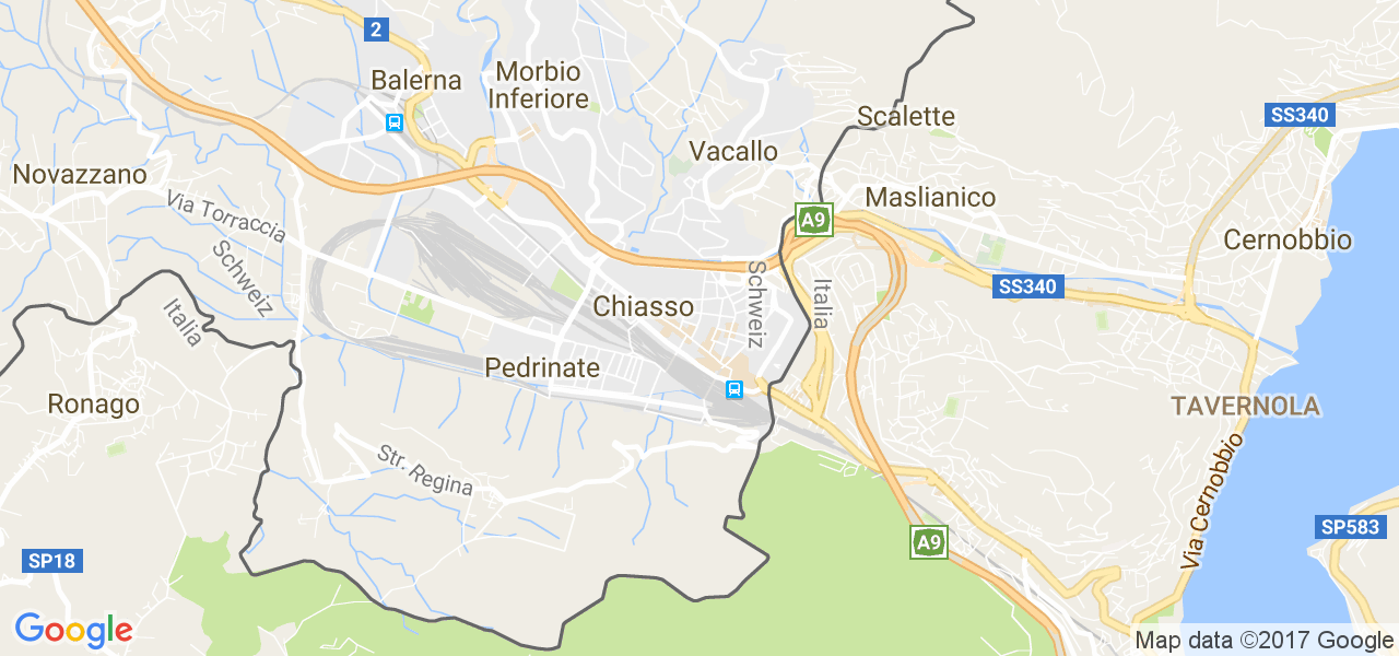 map de la ville de Chiasso