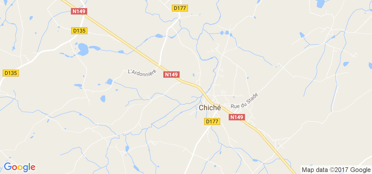 map de la ville de Chiché