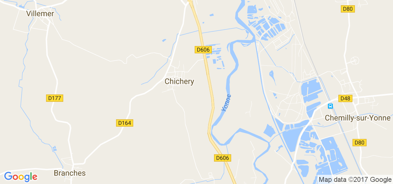 map de la ville de Chichery