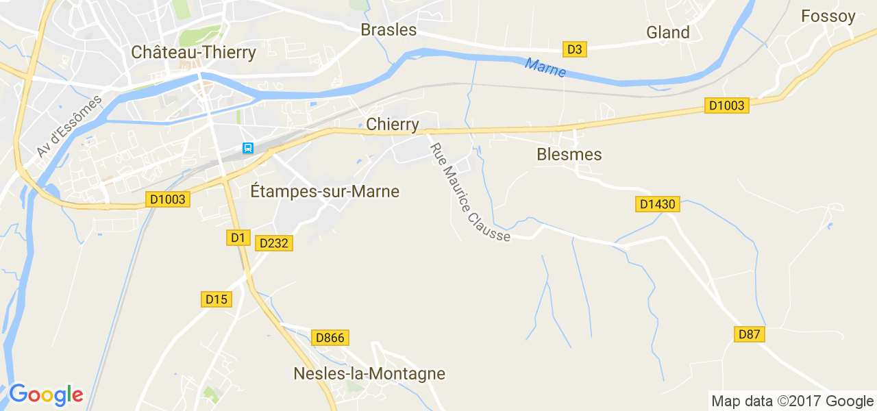 map de la ville de Chierry