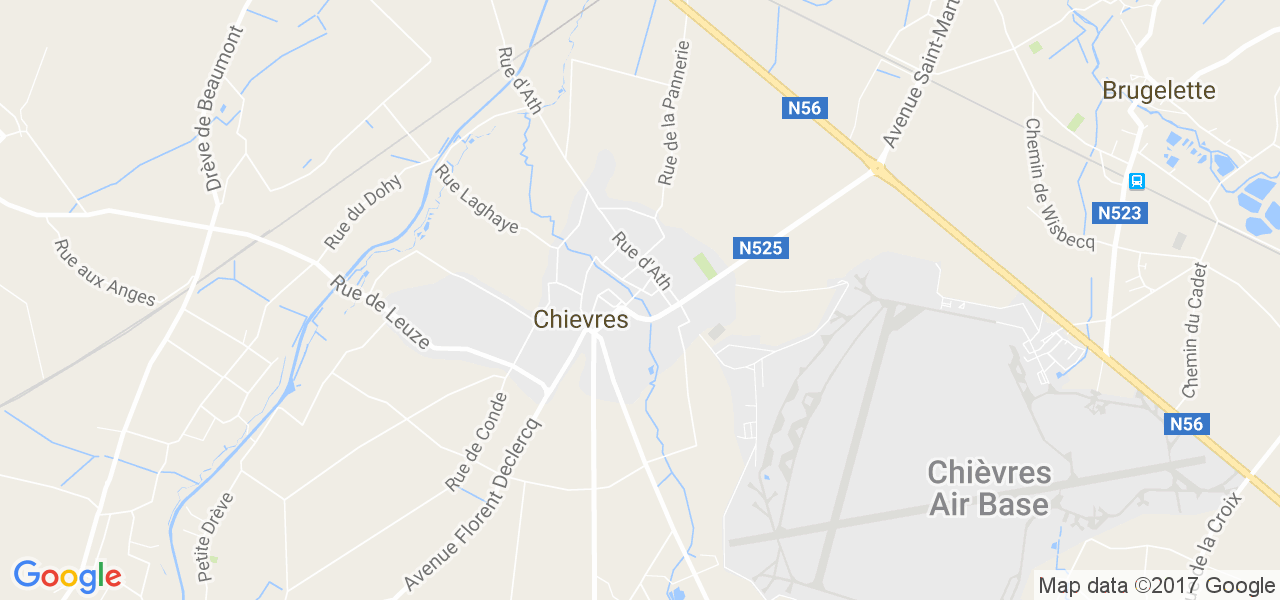 map de la ville de Chièvres