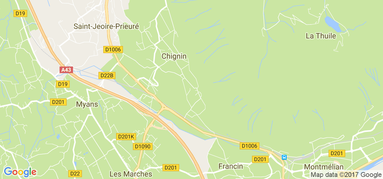 map de la ville de Chignin