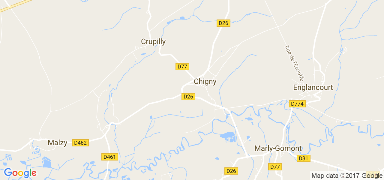 map de la ville de Chigny