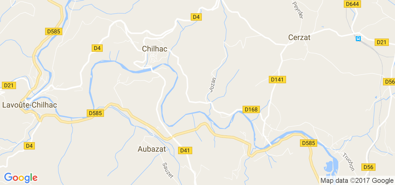 map de la ville de Chilhac