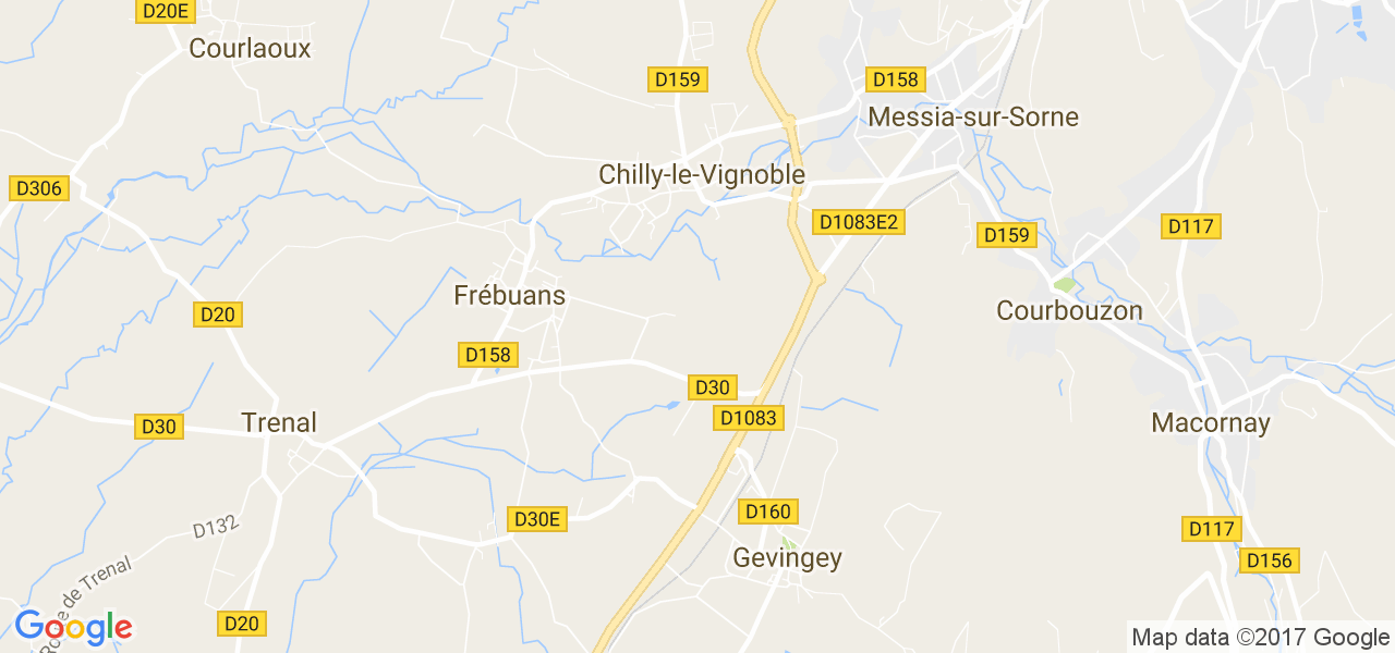 map de la ville de Chilly-le-Vignoble