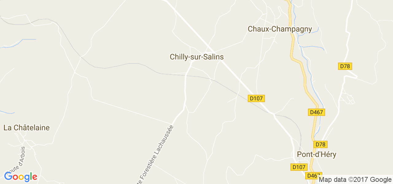 map de la ville de Chilly-sur-Salins