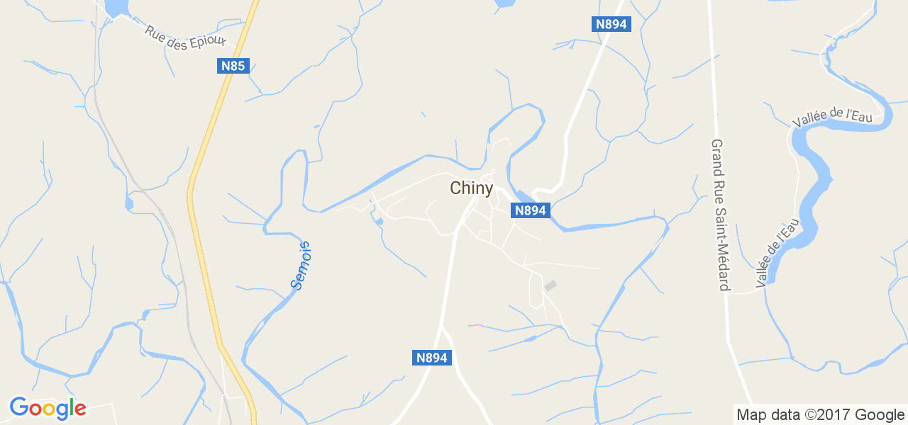 map de la ville de Chiny