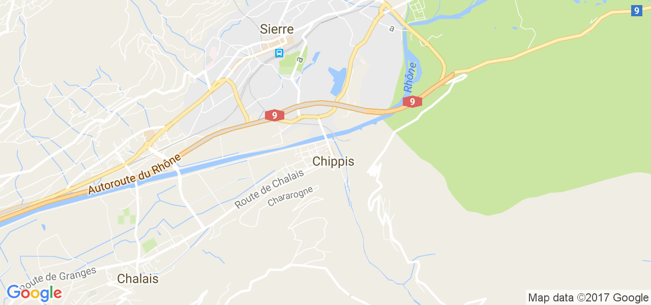 map de la ville de Chippis