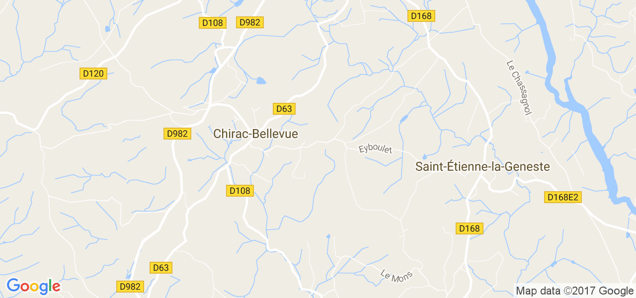 map de la ville de Chirac-Bellevue