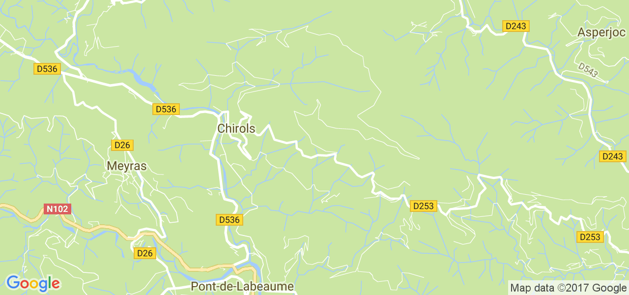 map de la ville de Chirols