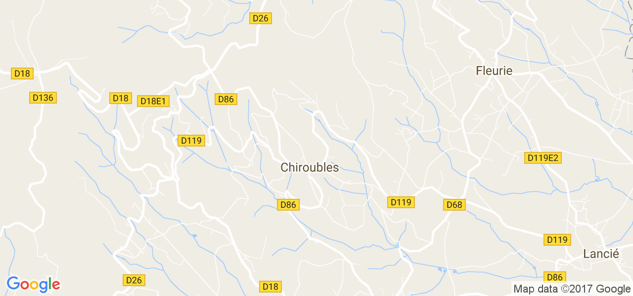 map de la ville de Chiroubles