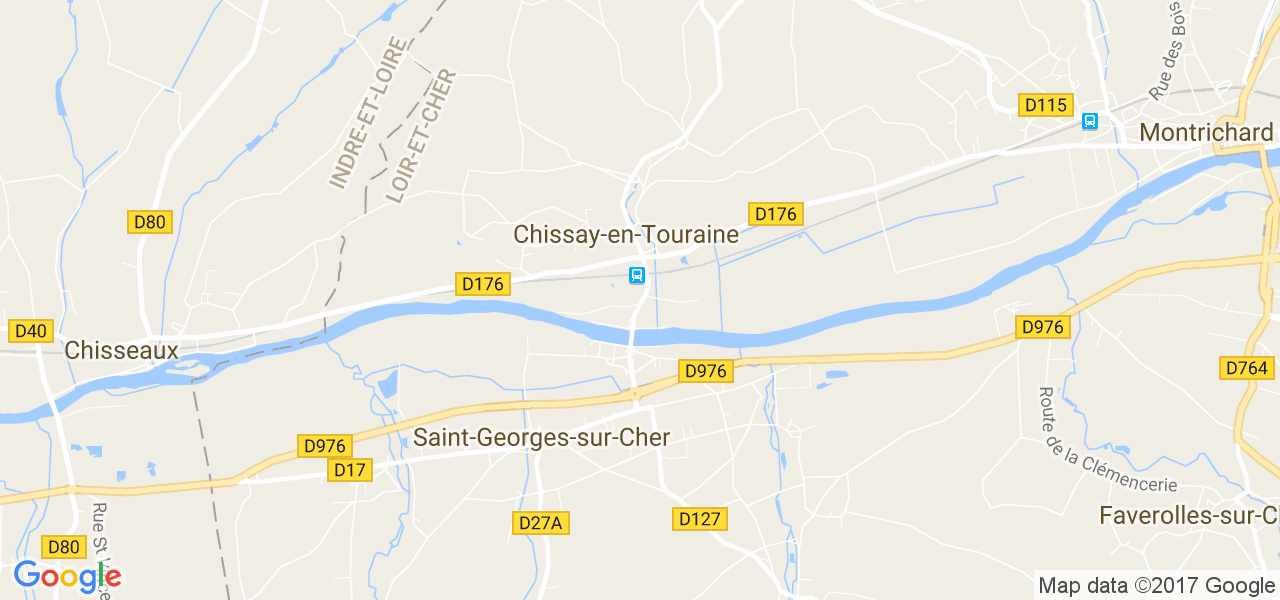 map de la ville de Chissay-en-Touraine