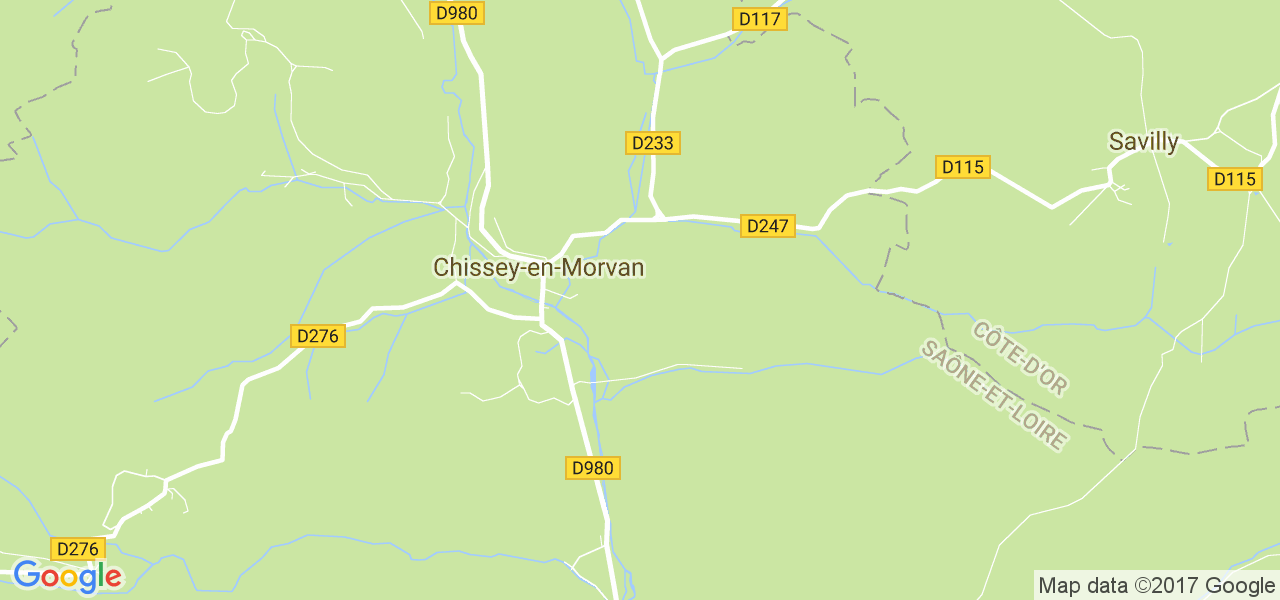 map de la ville de Chissey-en-Morvan